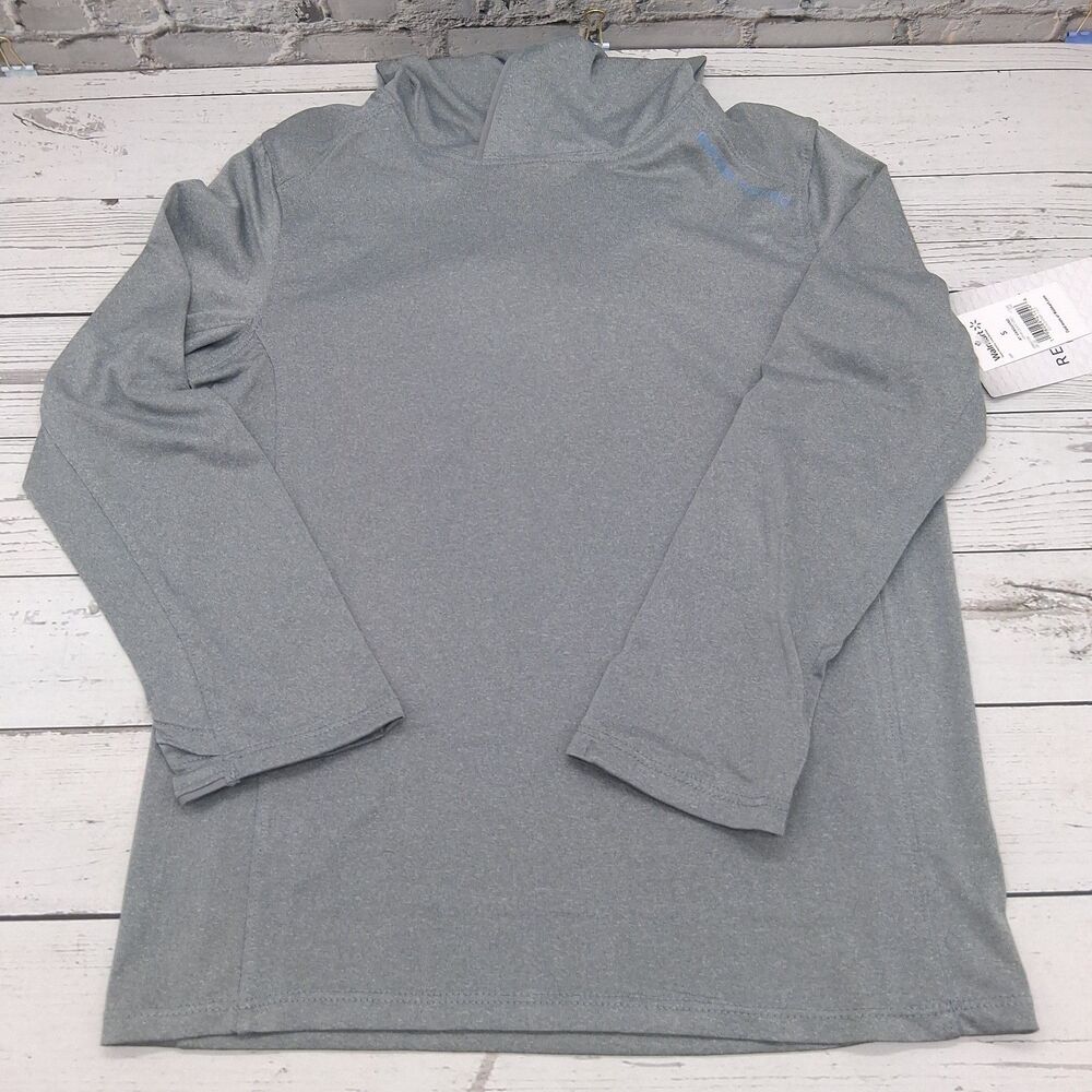Realtree Long Sleeve Hooded Fishing Shirt Boys Youth Size Small Heather Gray
